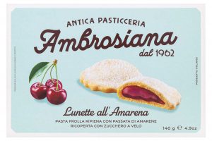 Печенье Antica pasticceria Ambrosiana с начинкой «Вишневый джем» 140 г, коробка, Италия
