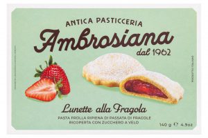 Печенье Antica pasticceria Ambrosiana с начинкой «Клубничный джем» 140 г, коробка, Италия